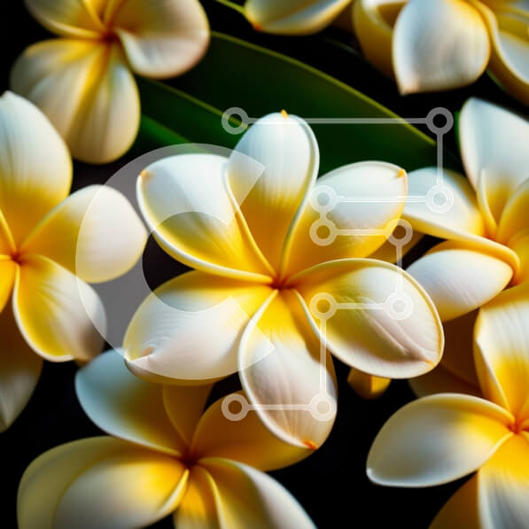 Intra Συλλεκτικό Ξύλινο Παζλ Plywood  4mm - Όμορφη κοντινή πλάνο λουλουδιών Plumeria σε πλήρη άνθιση Σε Ξύλινο Κουτί - Διαστάσεις: 10x10 cm – 25 κομμάτια