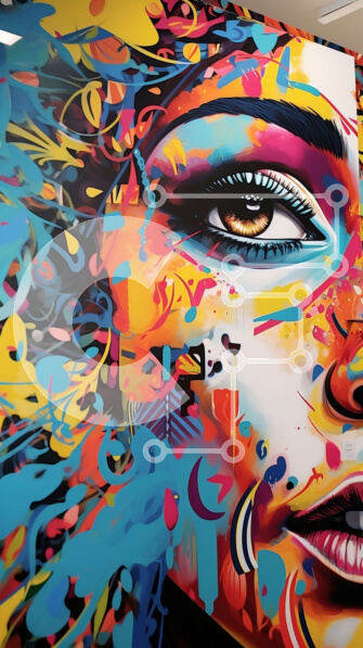 Intra Συλλεκτικό Ξύλινο Παζλ Plywood  4mm - Δημιουργικό και ζωντανό μακιγιάζ με πολύχρωμες πιτσιλιές μπογιάς Σε Ξύλινο Κουτί - Διαστάσεις Puzzle: 10x10 cm – 25 κομμάτια