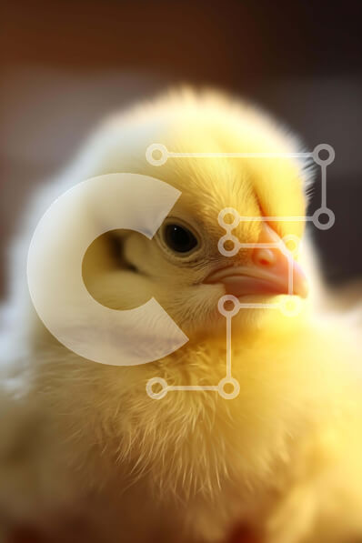 Σετ των 2 Intra Συλλεκτικό Ξύλινο Παζλ Plywood  4mm - Μικρό κίτρινο κοτόπουλο που κοιτάζει την κάμερα Σε Ξύλινο Κουτί - Διαστάσεις: 10x10 cm – 25 κομμάτια