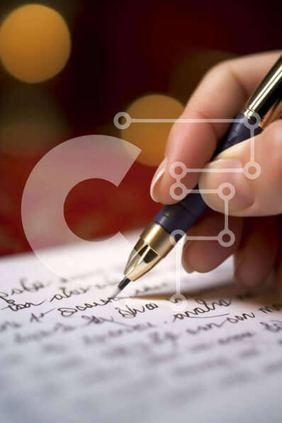 Intra Συλλεκτικό Ξύλινο Παζλ Plywood  4mm - Κομψή εικόνα ενός ατόμου που γράφει με στυλό σε χαρτί Σε Ξύλινο Κουτί - Διαστάσεις: 10x10 cm – 25 κομμάτια