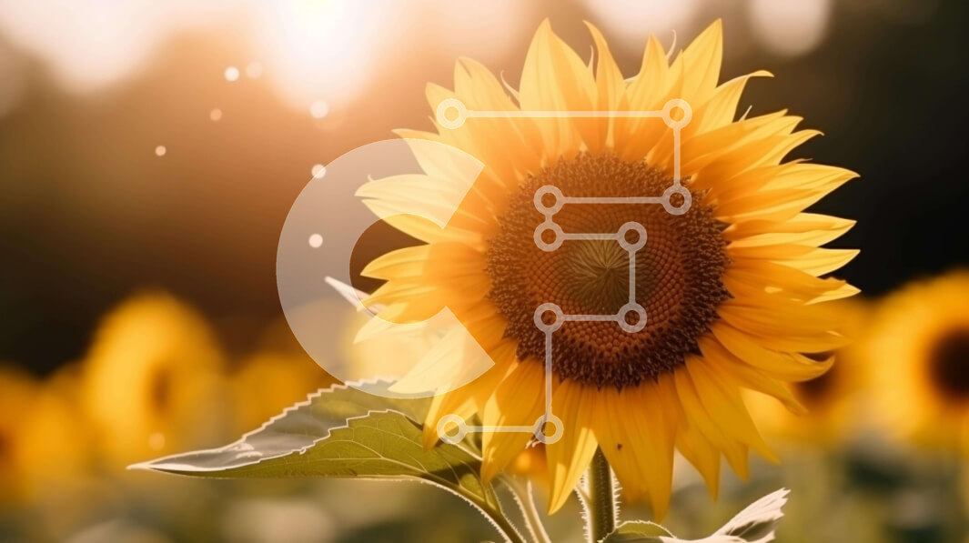 Intra Συλλεκτικό Ξύλινο Παζλ Plywood  4mm - Εκπληκτικός ηλίανθος σε ένα ανθισμένο χωράφι Σε Ξύλινο Κουτί - Διαστάσεις: 10x10 cm – 25 κομμάτια