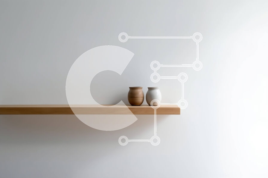 Intra Συλλεκτικό Ξύλινο Παζλ Plywood  4mm - Μινιμαλιστική διακόσμηση σπιτιού: Ξύλινο ράφι με λευκά βάζα Σε Ξύλινο Κουτί - Διαστάσεις Puzzle: 10x10 cm – 25 κομμάτια