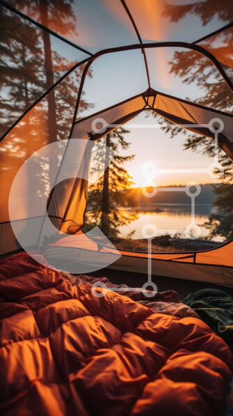 Σετ των 2 Intra Συλλεκτικό Ξύλινο Παζλ Plywood  4mm - Άνετη σκηνή με κρεβάτι σε γραφικό περιβάλλον της φύσης Σε Ξύλινο Κουτί - Διαστάσεις: 10x10 cm – 25 κομμάτια