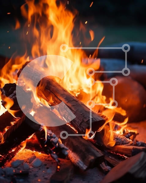 Intra Συλλεκτικό Ξύλινο Παζλ Plywood  4mm - Άνετο επάνω δίπλα στη φωτιά με αυτή τη φωτιά Στοκ Φωτογραφία Σε Ξύλινο Κουτί - Διαστάσεις: 10x10 cm – 25 κομμάτια