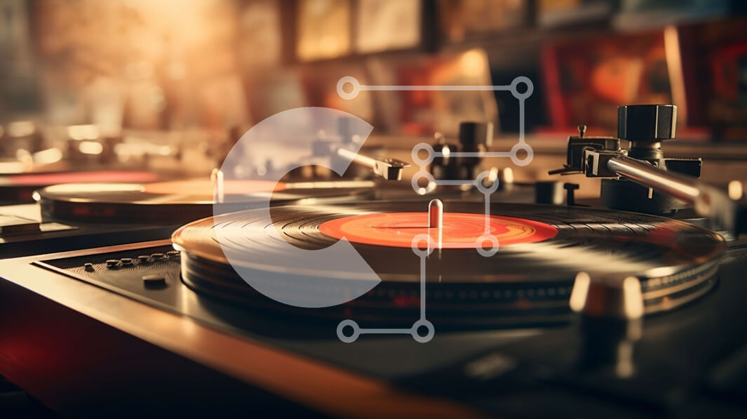 Intra Συλλεκτικό Ξύλινο Παζλ Plywood  4mm - Vintage δίσκοι βινυλίου σε ξύλινη επιφάνεια Σε Ξύλινο Κουτί - Διαστάσεις Puzzle: 10x10 cm – 25 κομμάτια