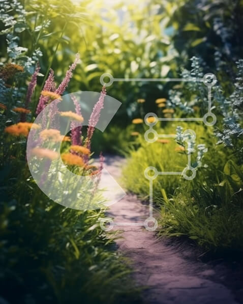 Intra Συλλεκτικό Ξύλινο Παζλ Plywood  4mm - Όμορφος κήπος με πολύχρωμα λουλούδια και φυτά Σε Ξύλινο Κουτί - Διαστάσεις: 10x10 cm – 25 κομμάτια