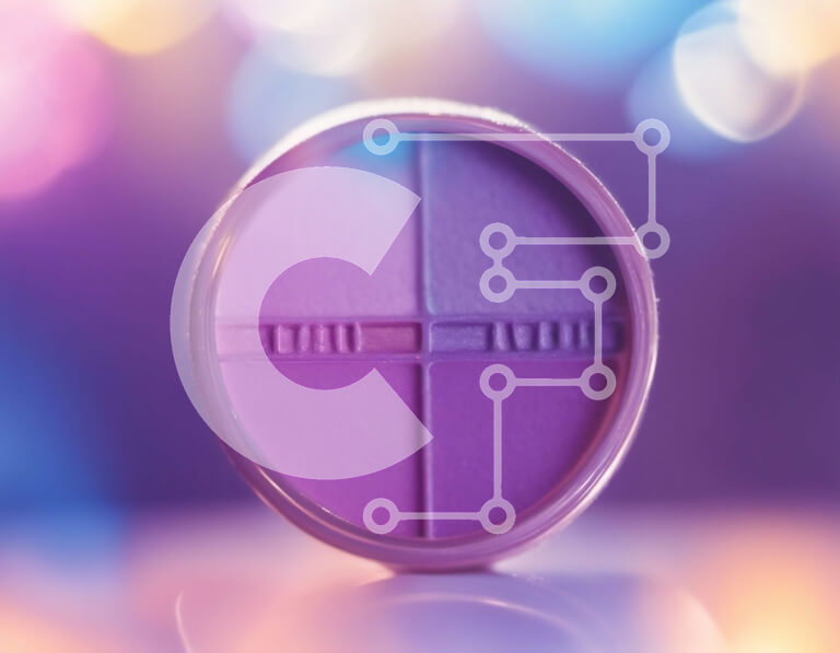 Intra Συλλεκτικό Ξύλινο Παζλ Plywood  4mm - Μωβ και ροζ παλέτα μακιγιάζ με ζωηρές αποχρώσεις Σε Ξύλινο Κουτί - Διαστάσεις Puzzle: 10x10 cm – 25 κομμάτια