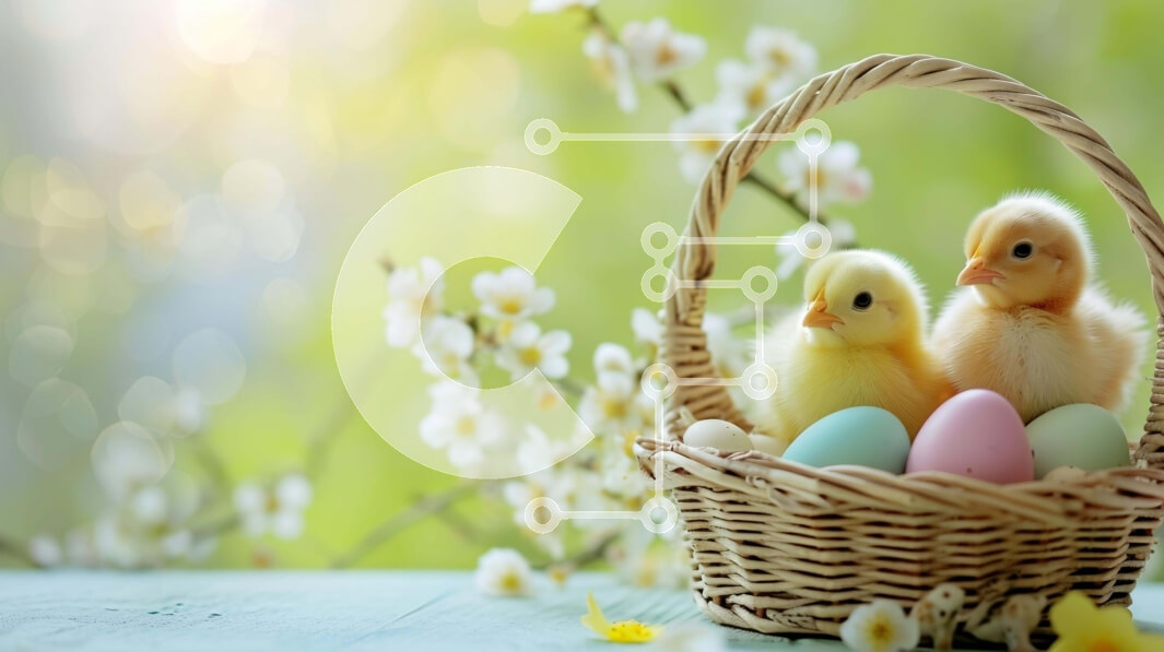 Intra Συλλεκτικό Ξύλινο Παζλ Plywood  4mm - Πασχαλινό καλάθι με κίτρινους νεοσσούς και πασχαλινά αυγά Σε Ξύλινο Κουτί - Διαστάσεις: 10x10 cm – 25 κομμάτια