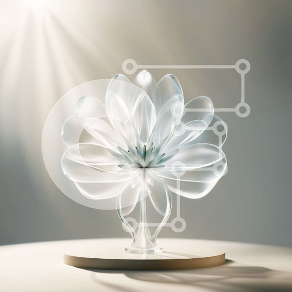 Intra Συλλεκτικό Ξύλινο Παζλ Plywood  4mm - Όμορφο γλυπτό λουλουδιού λωτού από καθαρό γυαλί σε βάση Σε Ξύλινο Κουτί - Διαστάσεις Puzzle: 10x10 cm – 25 κομμάτια