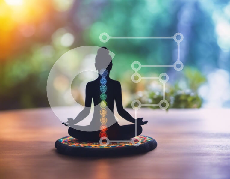 Intra Συλλεκτικό Ξύλινο Παζλ Plywood  4mm - Φιγούρα διαλογισμού με αναπαράσταση τσάκρα Σε Ξύλινο Κουτί - Διαστάσεις: 10x10 cm – 25 κομμάτια