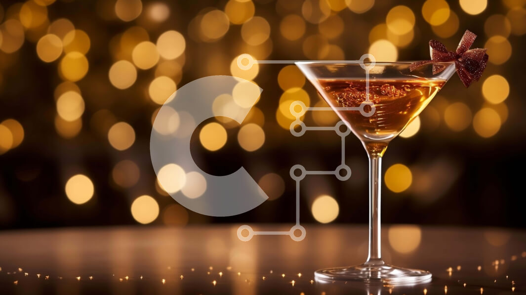 Σετ των 2 Intra Συλλεκτικό Ξύλινο Παζλ Plywood  4mm - Κοκτέιλ αλκοόλ σε ποτήρι Martini με λουλούδια Σε Ξύλινο Κουτί - Διαστάσεις: 10x10 cm – 25 κομμάτια