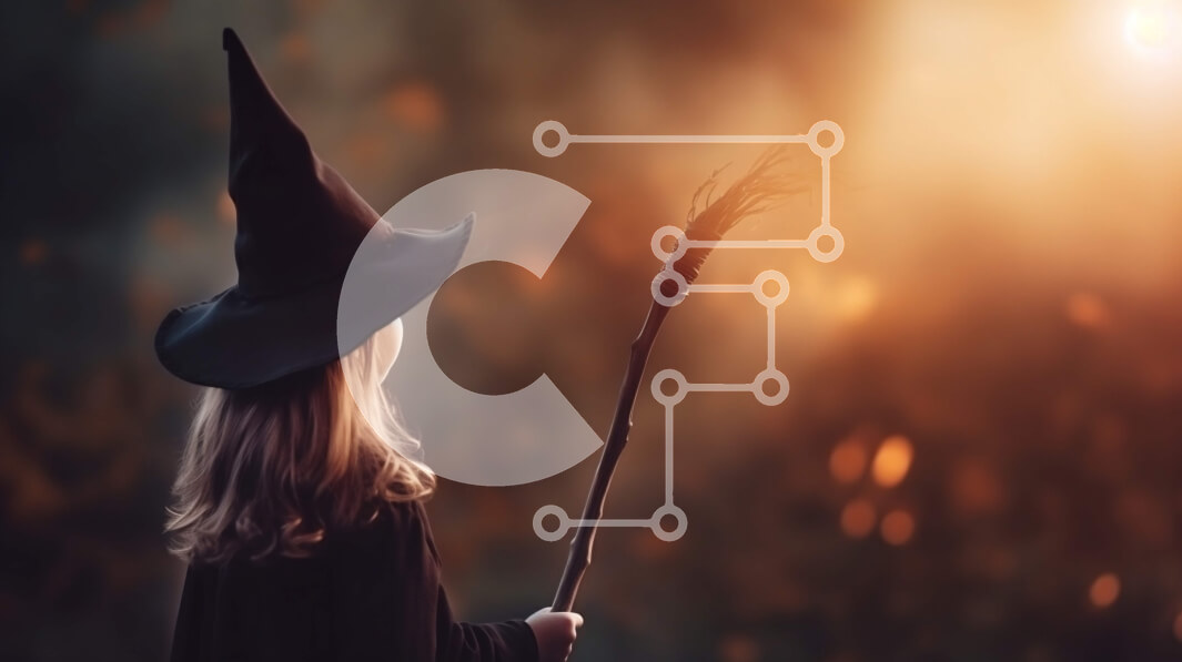 Intra Συλλεκτικό Ξύλινο Παζλ Plywood  4mm - Νεαρό κορίτσι με κοστούμι μάγισσας με φόντο ηλιοβασίλεμα Σε Ξύλινο Κουτί - Διαστάσεις Puzzle: 10x10 cm – 25 κομμάτια