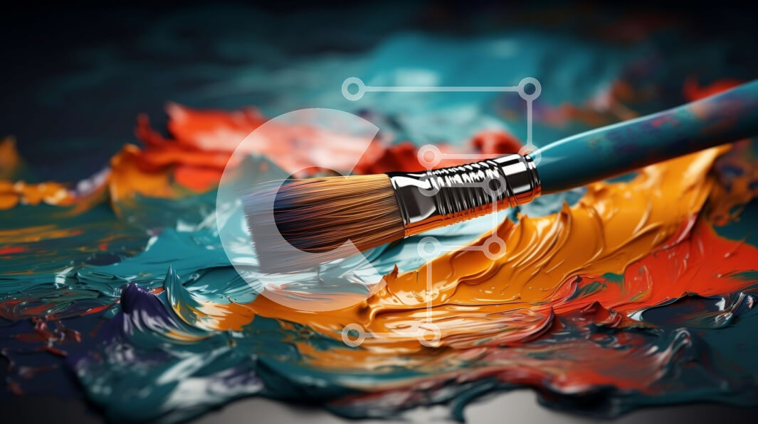 Intra Συλλεκτικό Ξύλινο Παζλ Plywood  4mm - Πινέλο με πολύχρωμες πιτσιλιές Σε Ξύλινο Κουτί - Διαστάσεις Puzzle: 10x10 cm – 25 κομμάτια