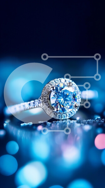 Intra Συλλεκτικό Ξύλινο Παζλ Plywood  4mm - Εκπληκτικό διαμαντένιο δαχτυλίδι αρραβώνων σε κοντινή απόσταση με αστραφτερά φώτα Σε Ξύλινο Κουτί - Διαστάσεις Puzzle: 10x10 cm – 25 κομμάτια