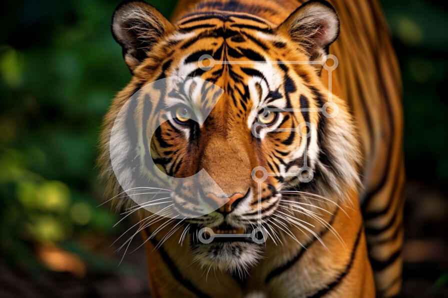 Σετ των 2 Intra Συλλεκτικό Ξύλινο Παζλ Plywood  4mm - Όμορφη εικόνα μιας τίγρης στο φυσικό της περιβάλλον Σε Ξύλινο Κουτί - Διαστάσεις: 10x10 cm – 25 κομμάτια