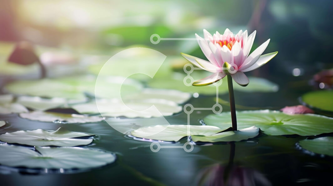 Intra Συλλεκτικό Ξύλινο Παζλ Plywood  4mm - Γαλήνιο ροζ νούφαρο σε φυσικό περιβάλλον Σε Ξύλινο Κουτί - Διαστάσεις: 10x10 cm – 25 κομμάτια