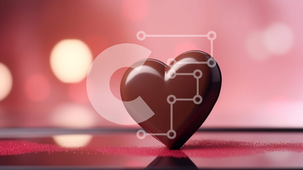 Σετ των 2 Intra Συλλεκτικό Ξύλινο Παζλ Plywood  4mm - Μπάρα σοκολάτας σε σχήμα καρδιάς σε κόκκινο και ροζ φόντο Σε Ξύλινο Κουτί - Διαστάσεις: 10x10 cm – 25 κομμάτια