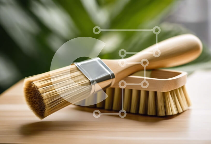 Intra Συλλεκτικό Ξύλινο Παζλ Plywood  4mm - Ξύλινο πινέλο με βάση για βάψιμο ή καθάρισμα Σε Ξύλινο Κουτί - Διαστάσεις: 10x10 cm – 25 κομμάτια