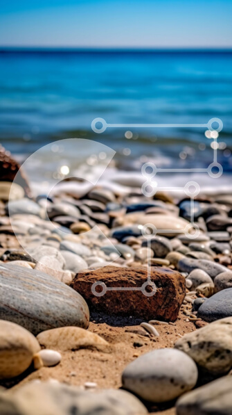 Intra Συλλεκτικό Ξύλινο Παζλ Plywood  4mm - Όμορφη εικόνα μιας βραχώδης παραλίας με καταγάλανα νερά και κύματα που συντρίβονται Σε Ξύλινο Κουτί - Διαστάσεις Puzzle: 10x10 cm – 25 κομμάτια