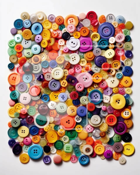 Intra Συλλεκτικό Ξύλινο Παζλ Plywood  4mm - Ζωντανό κολάζ κουμπιών για τα δημιουργικά σας έργα Σε Ξύλινο Κουτί - Διαστάσεις: 10x10 cm – 25 κομμάτια