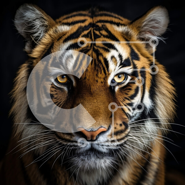 Intra Συλλεκτικό Ξύλινο Παζλ Plywood  4mm - Κοντινή όψη του προσώπου μιας τίγρης Σε Ξύλινο Κουτί - Διαστάσεις: 10x10 cm – 25 κομμάτια