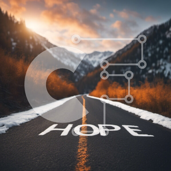 Intra Συλλεκτικό Ξύλινο Παζλ Plywood  4mm - Χιονισμένος δρόμος με τη λέξη «ελπίδα» ζωγραφισμένη πάνω του Σε Ξύλινο Κουτί - Διαστάσεις: 10x10 cm – 25 κομμάτια