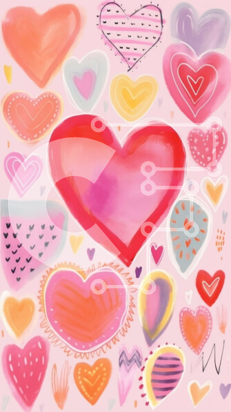 Intra Συλλεκτικό Ξύλινο Παζλ Plywood  4mm - Πολύχρωμο φόντο με μοτίβο καρδιάς για την ημέρα του Αγίου Βαλεντίνου και ειδικές περιστάσεις Σε Ξύλινο Κουτί - Διαστάσεις: 10x10 cm – 25 κομμάτια