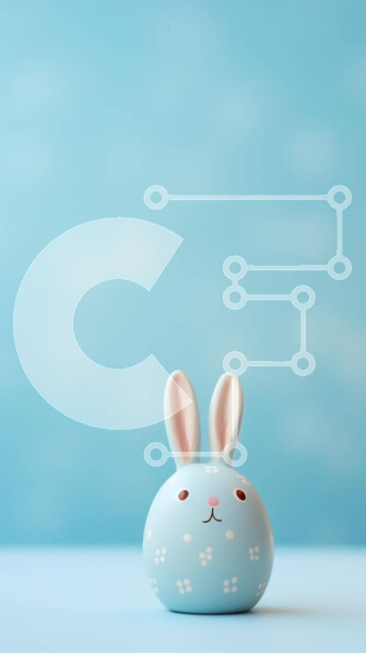 Intra Συλλεκτικό Ξύλινο Παζλ Plywood  4mm - Μικρό μπλε ειδώλιο λαγουδάκι στο τραπέζι με αφηρημένο φόντο του ουρανού Σε Ξύλινο Κουτί - Διαστάσεις Puzzle: 10x10 cm – 25 κομμάτια