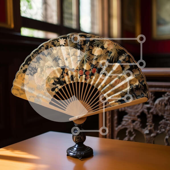 Intra Συλλεκτικό Ξύλινο Παζλ Plywood  4mm - Αντίκα ανεμιστήρα σε ξύλινο τραπέζι στο δωμάτιο Σε Ξύλινο Κουτί - Διαστάσεις Puzzle: 10x10 cm – 25 κομμάτια