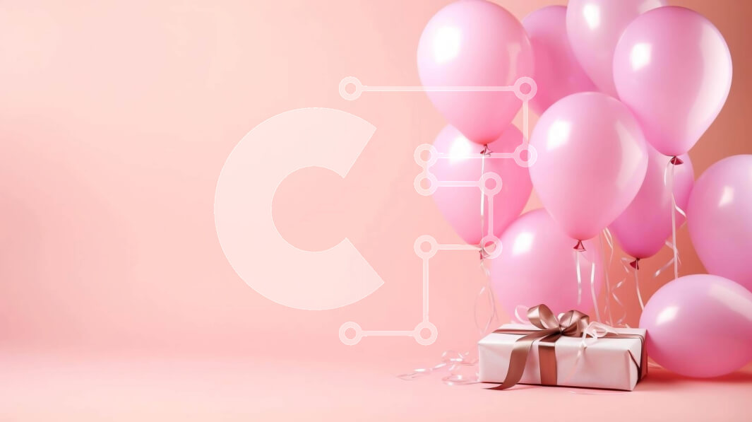 Intra Συλλεκτικό Ξύλινο Παζλ Plywood  4mm - Ροζ μπαλόνια και κουτί δώρου για ειδικές περιστάσεις Σε Ξύλινο Κουτί - Διαστάσεις: 10x10 cm – 25 κομμάτια