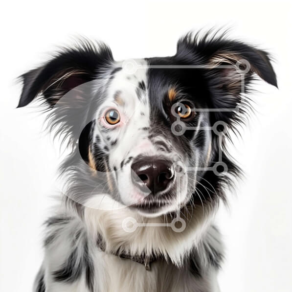 Intra Συλλεκτικό Ξύλινο Παζλ Plywood  4mm - Αξιολάτρευτη εικόνα ενός ασπρόμαυρου σκύλου κόλεϊ Σε Ξύλινο Κουτί - Διαστάσεις: 10x10 cm – 25 κομμάτια