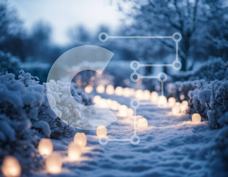 Intra Συλλεκτικό Ξύλινο Παζλ Plywood  4mm - Winter Wonderland: Snowy Pathway with Candlelit Lanterns Σε Ξύλινο Κουτί - Διαστάσεις Puzzle: 10x10 cm – 25 κομμάτια