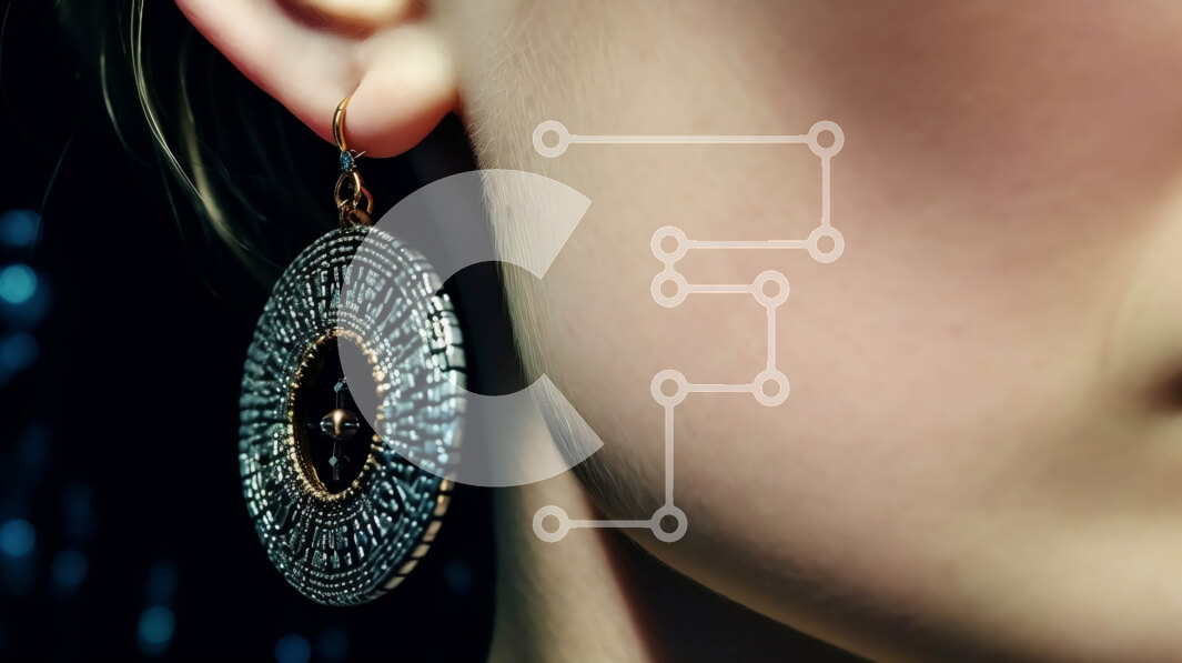 Intra Συλλεκτικό Ξύλινο Παζλ Plywood  4mm - Κομψή κινηματογράφηση σε πρώτο πλάνο γυναικείου αυτιού με περίτεχνο σκουλαρίκι Σε Ξύλινο Κουτί - Διαστάσεις Puzzle: 10x10 cm – 25 κομμάτια