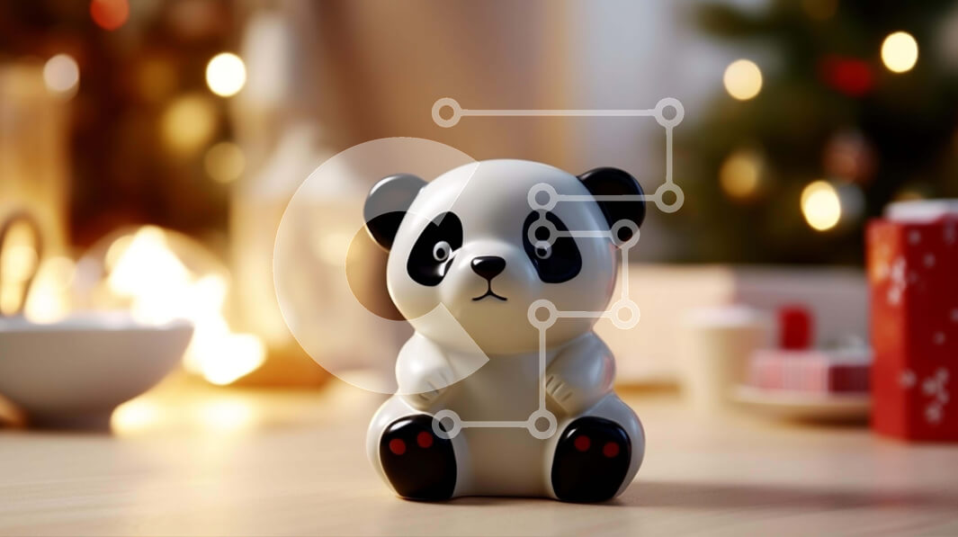 Intra Συλλεκτικό Ξύλινο Παζλ Plywood  4mm - Χριστουγεννιάτικο ειδώλιο αρκούδας Panda με διακοσμητικά Σε Ξύλινο Κουτί - Διαστάσεις Puzzle: 10x10 cm – 25 κομμάτια