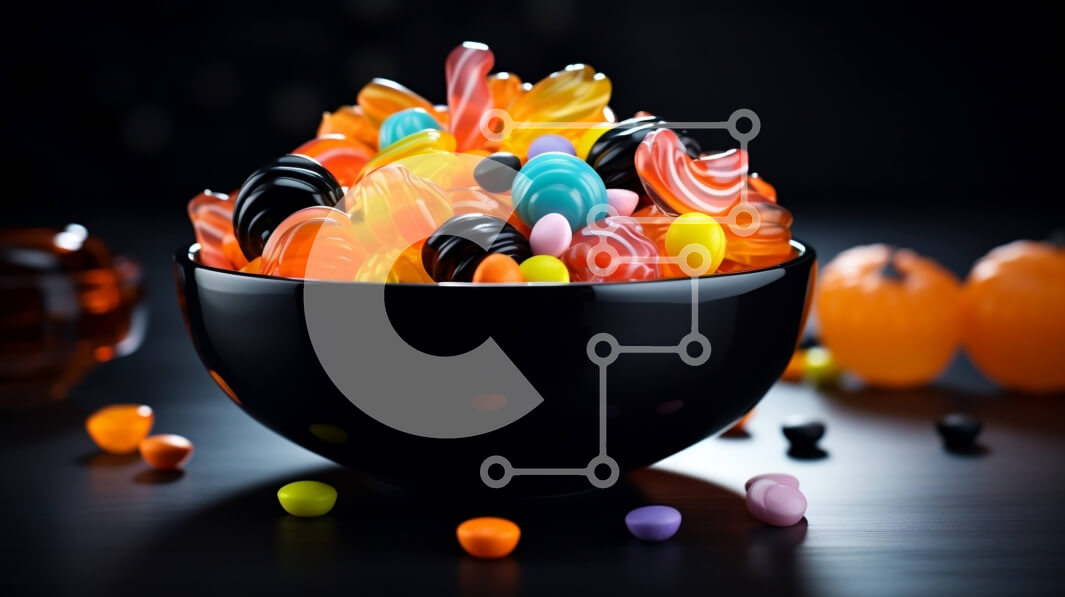 Σετ των 2 Intra Συλλεκτικό Ξύλινο Παζλ Plywood  4mm - Πολύχρωμο μπολ καραμέλας με Gummy Bears, Gummy Worms και Gummy Fish Σε Ξύλινο Κουτί - Διαστάσεις: 10x10 cm – 25 κομμάτια