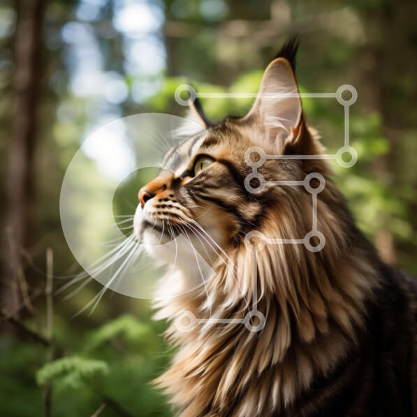 Intra Συλλεκτικό Ξύλινο Παζλ Plywood  4mm - Όμορφη εικόνα μιας σιαμέζας γάτας στο δάσος Σε Ξύλινο Κουτί - Διαστάσεις: 10x10 cm – 25 κομμάτια