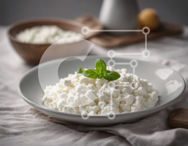 Σετ των 2 Intra Συλλεκτικό Ξύλινο Παζλ Plywood  4mm - Μπολ Ricotta Cheese Bowl με φρέσκα φύλλα μέντας Σε Ξύλινο Κουτί - Διαστάσεις: 10x10 cm – 25 κομμάτια