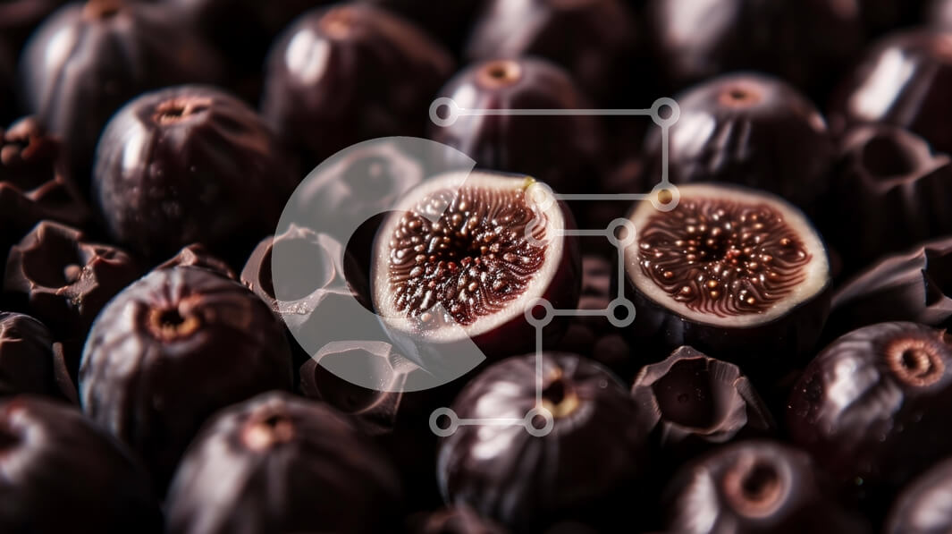 Σετ των 2 Intra Συλλεκτικό Ξύλινο Παζλ Plywood  4mm - Κοντινό πλάνο μαύρα σύκα και μαύρη σοκολάτα Σε Ξύλινο Κουτί - Διαστάσεις: 10x10 cm – 25 κομμάτια