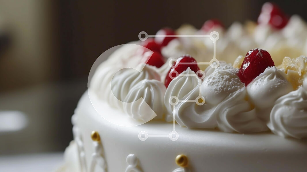 Σετ των 2 Intra Συλλεκτικό Ξύλινο Παζλ Plywood  4mm - Λευκό κέικ με κόκκινα και λευκά μούρα και σαντιγί Σε Ξύλινο Κουτί - Διαστάσεις: 10x10 cm – 25 κομμάτια