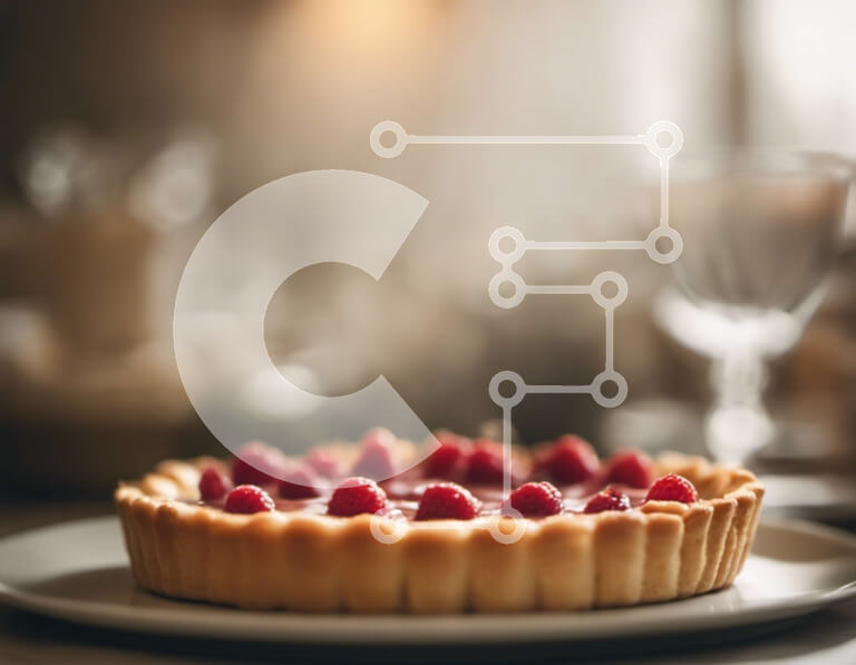 Σετ των 2 Intra Συλλεκτικό Ξύλινο Παζλ Plywood  4mm - Νόστιμη πίτα βατόμουρου σε λευκό πιάτο Σε Ξύλινο Κουτί - Διαστάσεις: 10x10 cm – 25 κομμάτια