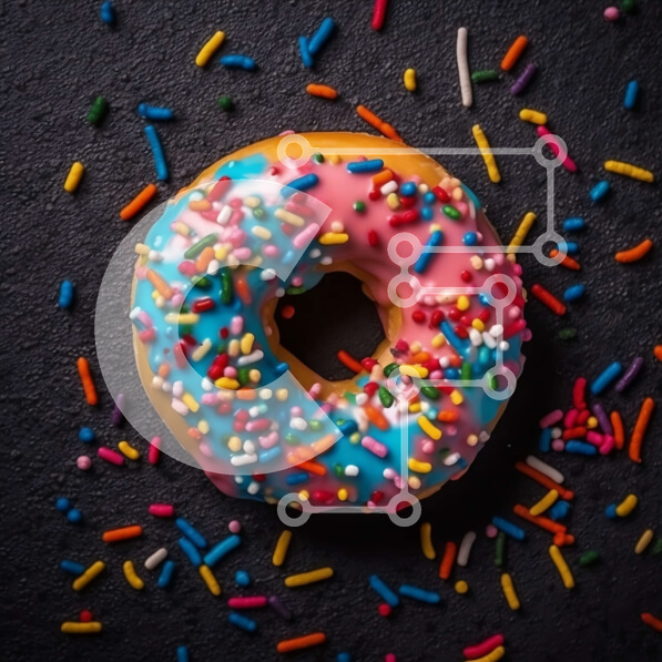 Σετ των 2 Intra Συλλεκτικό Ξύλινο Παζλ Plywood  4mm - Νόστιμη εικόνα ενός πολύχρωμου γυαλισμένου ντόνατ με ψεκασμούς Σε Ξύλινο Κουτί - Διαστάσεις: 10x10 cm – 25 κομμάτια