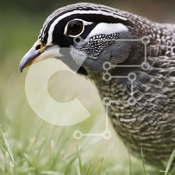 Intra Συλλεκτικό Ξύλινο Παζλ Plywood  4mm - Μαύρο και άσπρο ριγέ πουλί που στέκεται στην πράσινη χλόη Σε Ξύλινο Κουτί - Διαστάσεις: 10x10 cm – 25 κομμάτια