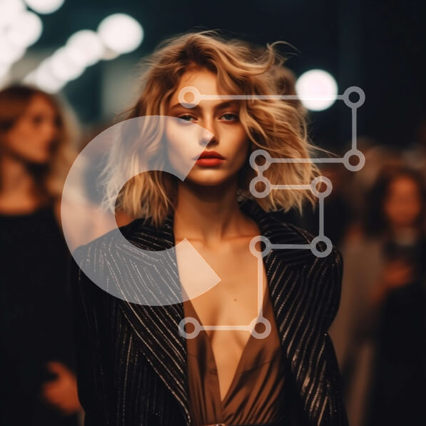 Σετ των 2 Intra Συλλεκτικό Ξύλινο Παζλ Plywood  4mm - Κομψό μοντέλο στο Runway με μαύρο και χρυσό ριγέ μπουφάν Σε Ξύλινο Κουτί - Διαστάσεις: 10x10 cm – 25 κομμάτια