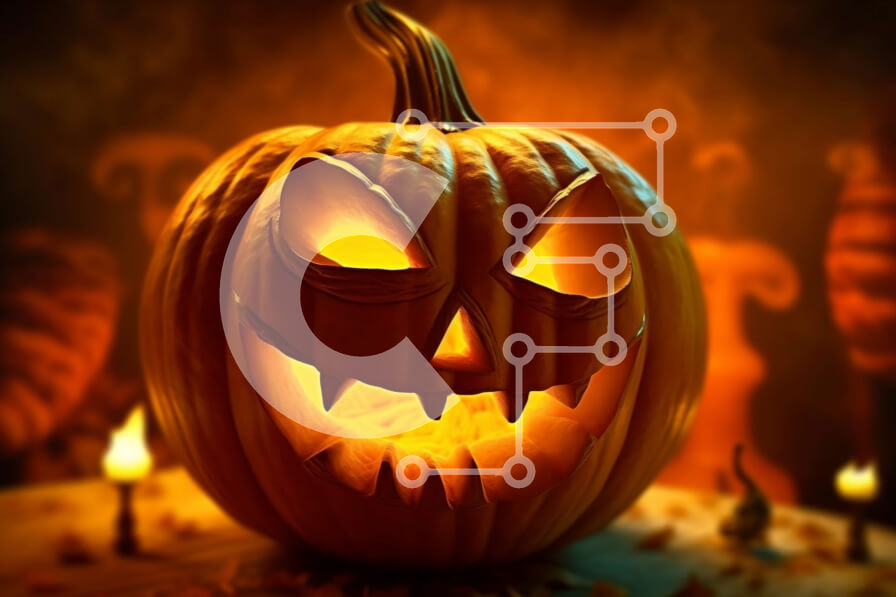 Intra Συλλεκτικό Ξύλινο Παζλ Plywood  4mm - Τρομακτικό Jack-O-Lantern με κεριά που ανάβουν τη νύχτα Σε Ξύλινο Κουτί - Διαστάσεις: 10x10 cm – 25 κομμάτια