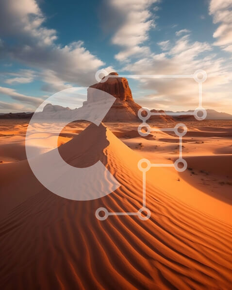 Intra Συλλεκτικό Ξύλινο Παζλ Plywood  4mm - Όμορφη εικόνα ενός αμμόλοφου στην έρημο στο ηλιοβασίλεμα Σε Ξύλινο Κουτί - Διαστάσεις: 10x10 cm – 25 κομμάτια