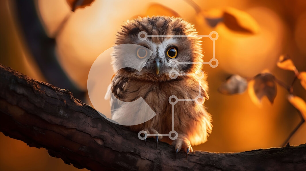 Intra Συλλεκτικό Ξύλινο Παζλ Plywood  4mm - Όμορφη εικόνα μιας μικρής κουκουβάγιας στη φύση Σε Ξύλινο Κουτί - Διαστάσεις: 10x10 cm – 25 κομμάτια