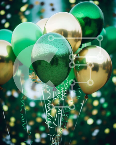 Intra Συλλεκτικό Ξύλινο Παζλ Plywood  4mm - Πολύχρωμα μπαλόνια και κομφετί που πέφτουν Σε Ξύλινο Κουτί - Διαστάσεις: 10x10 cm – 25 κομμάτια