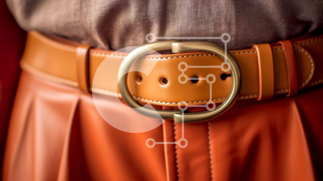 Intra Συλλεκτικό Ξύλινο Παζλ Plywood  4mm - Γυναίκα που φορά καφέ δερμάτινη φούστα με περίπλοκη πόρπη ζώνης Σε Ξύλινο Κουτί - Διαστάσεις Puzzle: 10x10 cm – 25 κομμάτια