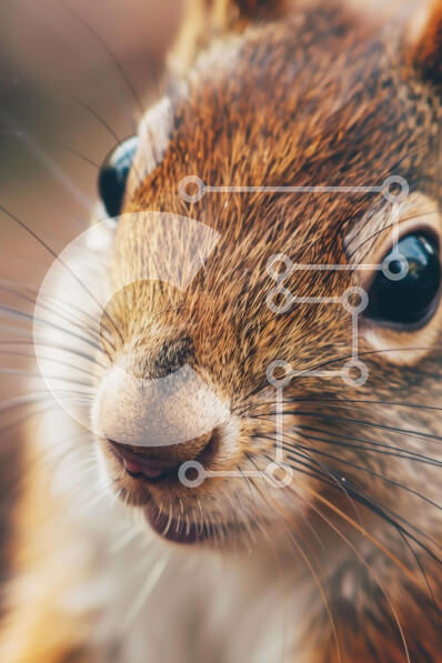 Σετ των 2 Intra Συλλεκτικό Ξύλινο Παζλ Plywood  4mm - Καφέ σκίουρος που κοιτάζει επίμονα την κάμερα Σε Ξύλινο Κουτί - Διαστάσεις: 10x10 cm – 25 κομμάτια