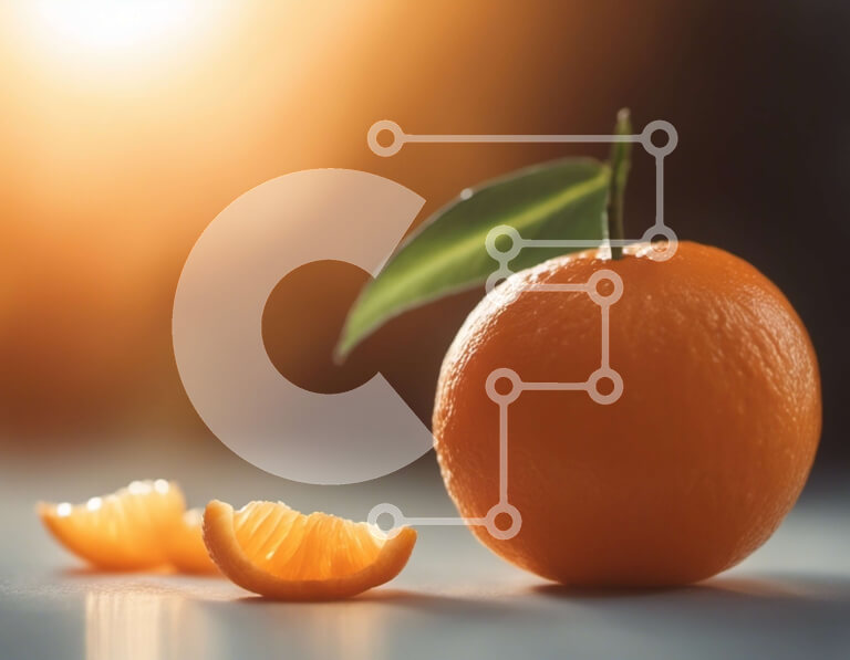 Σετ των 2 Intra Συλλεκτικό Ξύλινο Παζλ Plywood  4mm - Ώριμο πορτοκάλι με πράσινο φύλλο Σε Ξύλινο Κουτί - Διαστάσεις: 10x10 cm – 25 κομμάτια